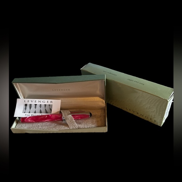 Levenger Pink Marble Ballpoint Pen in original box(Most likely needs ink refill) - Picture 1 of 5
